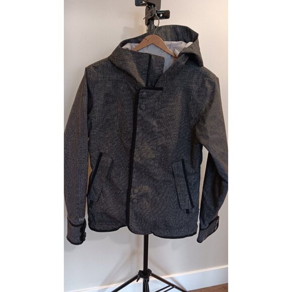 Burton Women’s M Dry Ride Jet Set Snowboard Jacket Hooded Gray Plaid Coat Photos - Picture 4 of 16
